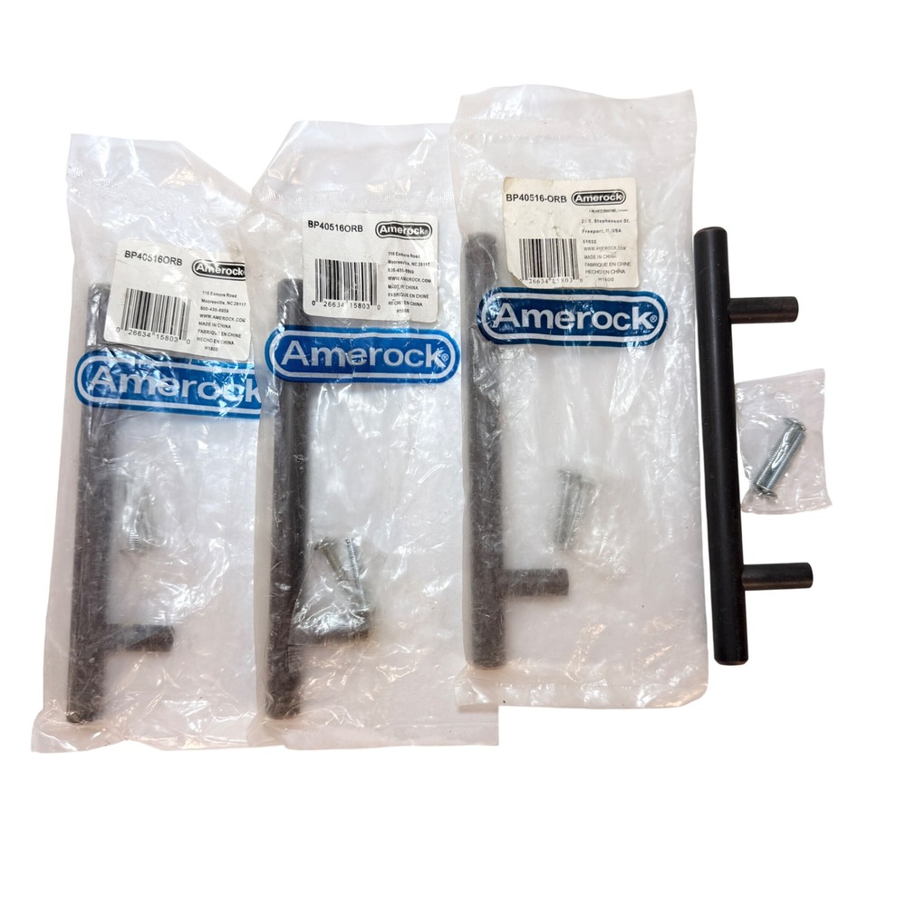 Amerock BP40516-ORB Oil Rubbed Bronze T-Bar Cabinet Pulls 3-3/4 in Set of 4